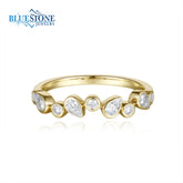 14 Karat Yellow Gold Ring With Diamonds- sz6.5